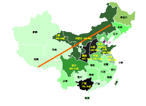 我国生物质能分布图